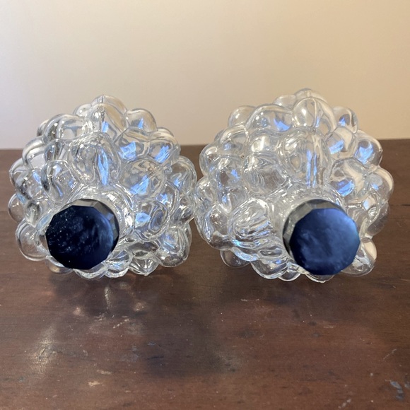 Vintage Glass Grape Cluster Decanters Clear Screw Top Made in Turkey 6 1/2” - Picture 4 of 8